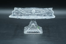 Load image into Gallery viewer, Shannon Crystal Pedestal Serving Dish, Square Cut Glass by Godinger, 7.25"

