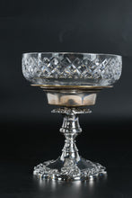 Load image into Gallery viewer, Cavan Cut Crystal Pedestal Bowl with Sheffield Silver Co Ornate Base
