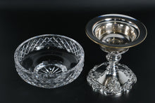 Load image into Gallery viewer, Cavan Cut Crystal Pedestal Bowl with Sheffield Silver Co Ornate Base

