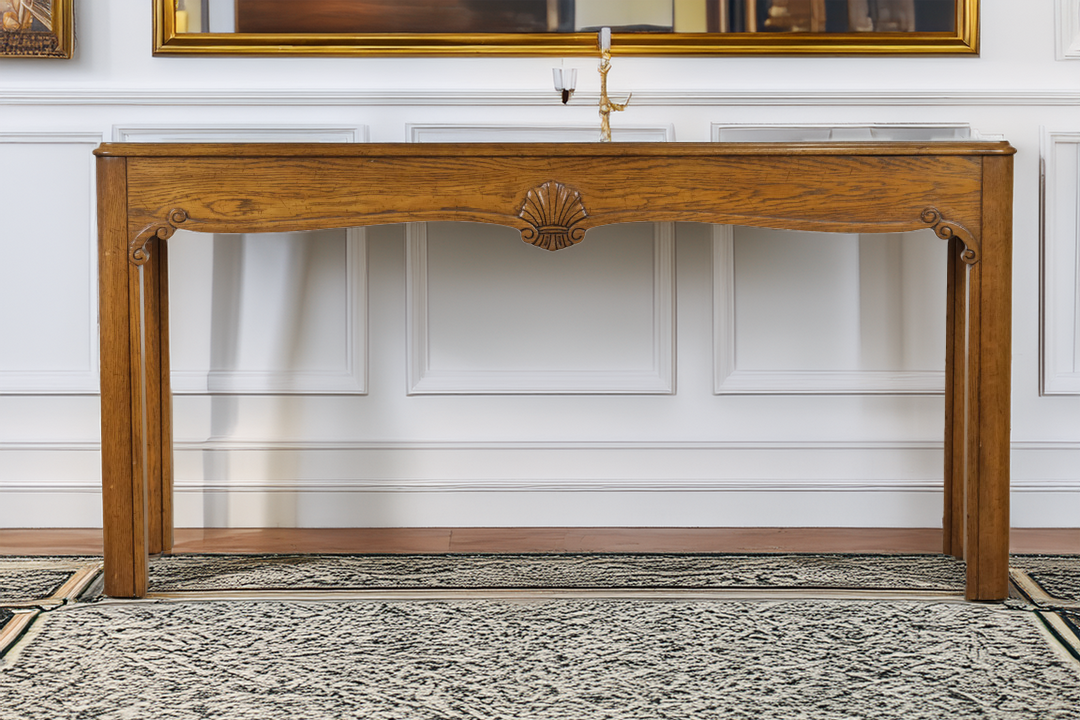 Oak and glass console table hotsell