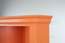 Load image into Gallery viewer, Coastal Sherbet Orange Corner Cabinet with Adjustable Shelving

