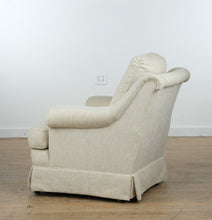 Load image into Gallery viewer, Sherrill Upholstered Armchair with Ottoman – Neutral Cream with Subtle Sheen

