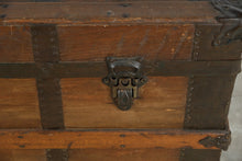 Load image into Gallery viewer, Antique Sewell Ship’s Steamer Trunk with Iron Strapping
