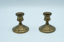 Load image into Gallery viewer, Vintage Brass Candlestick Holders Pair M Mark Traditional Taper Candle Holders
