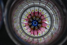 Load image into Gallery viewer, Pair Art Glass Shot Glasses Millefiori Cane Base Hand Blown 2.5 Inch
