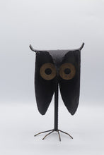 Load image into Gallery viewer, Vintage Folk Art Shovel Blade Owl Sculpture Brutalist Metal Rebar 10 Inch
