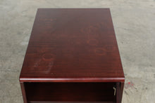Load image into Gallery viewer, Rectangular Mahogany Finish Storage Cabinet and Open Bookshelf Side Table
