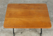 Load image into Gallery viewer, Vintage Cast Iron Base Coffee Table Wood Top Rustic Industrial Side Table
