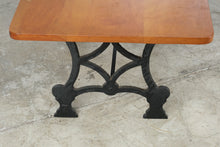 Load image into Gallery viewer, Vintage Cast Iron Base Coffee Table Wood Top Rustic Industrial Side Table
