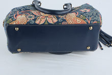 Load image into Gallery viewer, Signare William Morris Strawberry Thief Blue Tapestry Convertible Handbag Glasses Case Makeup Bag
