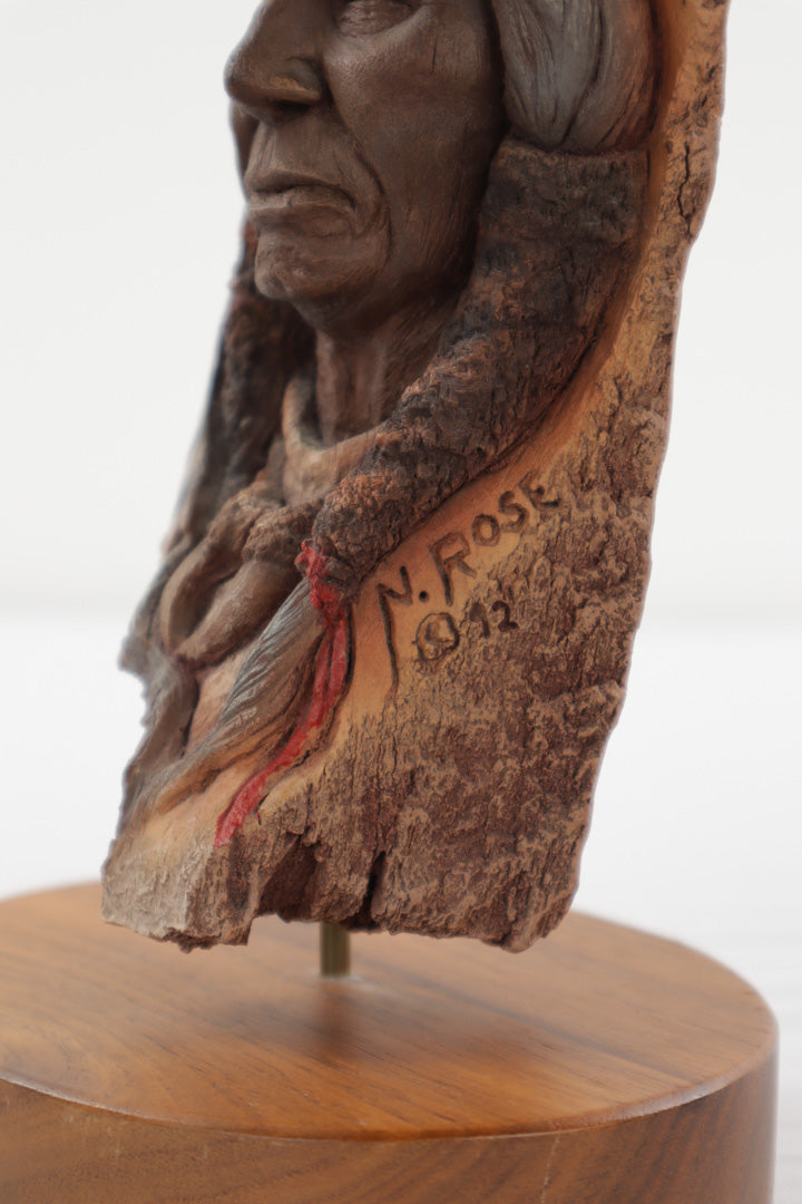 Neil J Rose Blunt Arrow Native American Bust Sculpture Limited