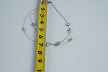 Load image into Gallery viewer, Double Strand Floating Pearl Necklace Pink Silver and Clear Crystal Beads
