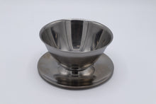 Load image into Gallery viewer, Mid-Century Modern Stainless Steel Compote Bowl with Attached Underplate
