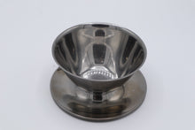 Load image into Gallery viewer, Mid-Century Modern Stainless Steel Compote Bowl with Attached Underplate
