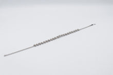 Load image into Gallery viewer, Vintage 1950s Clear Rhinestone Floral Bracelet Silver Tone Costume Jewelry
