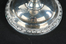 Load image into Gallery viewer, La Pierre Sterling Hurricane Candlestick Pair Etched Glass Shades 10.5 Inch
