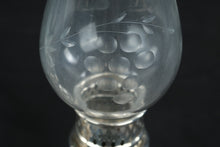 Load image into Gallery viewer, La Pierre Sterling Hurricane Candlestick Pair Etched Glass Shades 10.5 Inch
