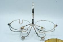 Load image into Gallery viewer, Vintage Silver Plate Sugar and Creamer Set Gold Wash Double Caddy
