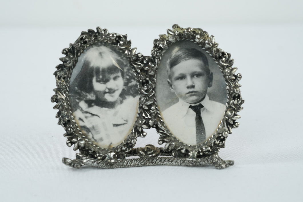 Double Oval Silver Picture Frame