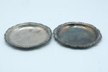Load image into Gallery viewer, Vintage Silver Plate Round Trays Pair Ornate Floral Engraved Serving Trays
