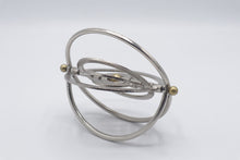 Load image into Gallery viewer, Metal Gyroscope Kinetic Sculpture Silver Brass Desktop Decor 6 5 Inch
