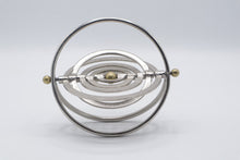 Load image into Gallery viewer, Metal Gyroscope Kinetic Sculpture Silver Brass Desktop Decor 6 5 Inch
