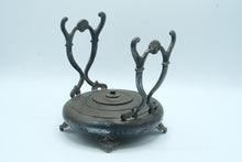 Load image into Gallery viewer, Antique Silver Plate Spirit Kettle Stand Burner Ornate Folding Handles
