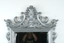 Load image into Gallery viewer, The Belle Époque Crest Mirror – Silver Over Gilt Ornate Wall Mirror (36&quot; x 48&quot;)
