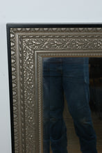 Load image into Gallery viewer, Ornate Silver Tone Wall Mirror Decorative Embossed Frame
