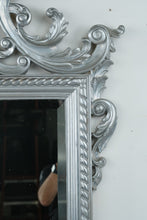 Load image into Gallery viewer, The Belle Époque Crest Mirror – Silver Over Gilt Ornate Wall Mirror (36&quot; x 48&quot;)
