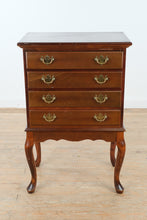 Load image into Gallery viewer, Cherry Queen Anne Silver Chest, 4 Drawer Dining Room Storage Chest
