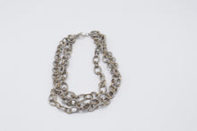 Load image into Gallery viewer, Two Tone Multi Strand Statement Chain Necklace Silver Gold Tone Rope Links
