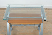 Load image into Gallery viewer, Z-Line Glass Top Computer Desk with Keyboard Tray and Metal Frame
