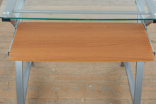 Load image into Gallery viewer, Z-Line Glass Top Computer Desk with Keyboard Tray and Metal Frame
