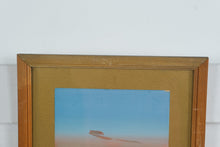 Load image into Gallery viewer, Mid Century Desert Scene Triptych Wall Art Framed Camel Oasis Print
