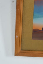 Load image into Gallery viewer, Mid Century Desert Scene Triptych Wall Art Framed Camel Oasis Print
