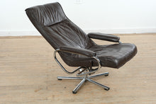Load image into Gallery viewer, Norwegian Leather Swivel Recliner by Skoghaugen Industries
