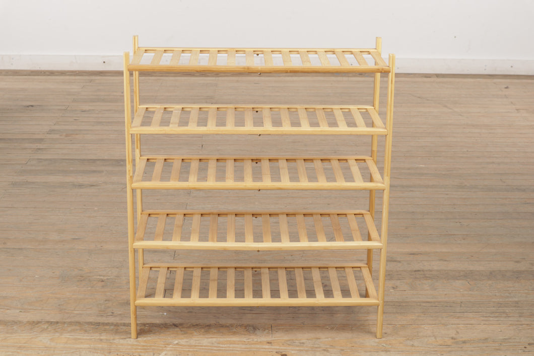 Slatted Bamboo 5-Tiered Shelving Unit / Shoe Rack