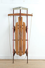 Load image into Gallery viewer, Antique Flexible Flyer No. 55J Wooden Sled – 25" x 55" – Original Paint &amp; Graphics – Classic American Snow Sled
