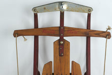 Load image into Gallery viewer, Antique Flexible Flyer No. 55J Wooden Sled – 25" x 55" – Original Paint &amp; Graphics – Classic American Snow Sled
