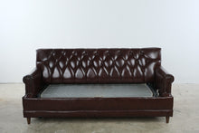 Load image into Gallery viewer, Burgundy Tufted Chesterfield Sleeper Sofa with Full-Size Pullout Bed
