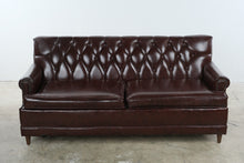 Load image into Gallery viewer, Burgundy Tufted Chesterfield Sleeper Sofa with Full-Size Pullout Bed
