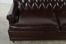 Load image into Gallery viewer, Burgundy Tufted Chesterfield Sleeper Sofa with Full-Size Pullout Bed
