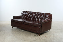 Load image into Gallery viewer, Burgundy Tufted Chesterfield Sleeper Sofa with Full-Size Pullout Bed
