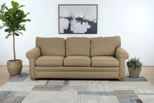 Load image into Gallery viewer, Beige Upholstered Sleeper Sofa with Rolled Arms and Pull Out Bed
