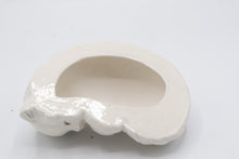 Load image into Gallery viewer, Vintage 1990 Japan Sleeping White Cat Ceramic Figurine Long Hair Kitty
