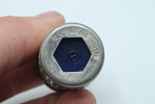 Load image into Gallery viewer, Antique Cobalt Blue Glass Salt Pepper Shakers Silver Tone Holders Lot of 8
