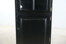 Load image into Gallery viewer, Black Painted Linen Cabinet with Glass Door | Bathroom or Pantry Storage Cabinet
