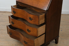 Load image into Gallery viewer, Mahogany Secretary Desk with Bookcase Hutch and Chippendale Style Fretwork Doors
