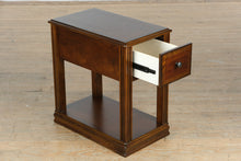 Load image into Gallery viewer, Slender Cherry-Finish Side Table with Drawer
